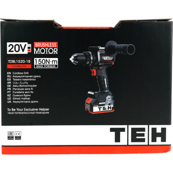 Дрель ударная аккумуляторная 20V TEH TDBL1520-1B