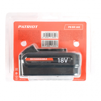 Аккумулятор PATRIOT PB BR 180 Li-ion 1,5Ah Pro UES 180301100