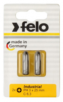 Бита Felo крестовая PH 3X25, серия Industrial, 2 шт в блистере 02203036