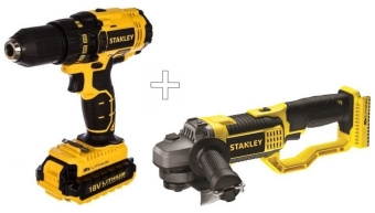 Набор STANLEY шуруповерт SCD 20 S2K + УШМ STSC 1840       