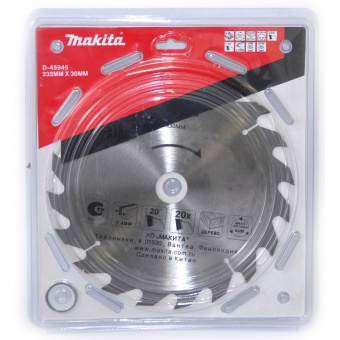 Диск пильный Makita 235*30/25/25,4*2,4*20Т по дереву  D-45945
