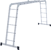 Лестница-трансформер Новая Высота алюминиевая NV1320 4*5 перекладины, ширина 340мм 1320405