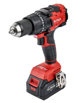 Шуруповерт аккум. Elitech ДА 21 УБЛ2 (ударн.,20В,2х4.0Ач,ELP,БЗП-13мм,0-500/2100об/мин,120Нм,1.3кг)
