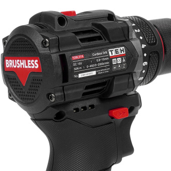 Шуруповерт аккум.TEH TDBL316-2B( патрон 10 мм.,16,8 V. 50Нм. 2 шт. Акб 2 Ач, ЗУ, кейс)