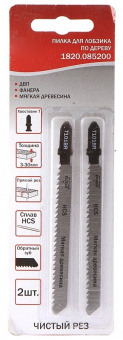 Пилки лобзиковые ELITECH T101BR 1820.085200 (2шт, HCS, 75мм, рез 3-30мм) 190386