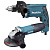 Набор инструмента Makita DK 0123 дрель ударная HP 1630 и УШМ GA 5030