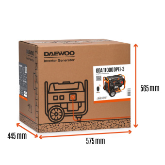 Генератор бенз. инверт. DAEWOO GDA 11000DPEi-3 (11/10кВт, DUAL POWER 230/400В, 520см3, 20л.с., 40л)