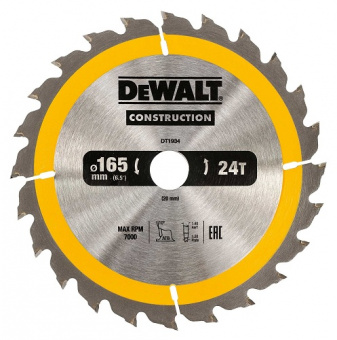 Пильный диск Dewalt CONSTRUCT 165/20 24 АТВ +10* DT1934-QZ