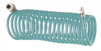 Шланг спиральный полиуретановый 10 м с быстросъем. соединением Stels 57007