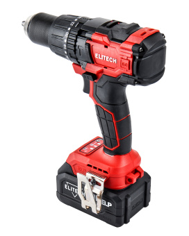 Шуруповерт аккум. Elitech ДА 21 УБЛ2 (ударн.,20В,2х4.0Ач,ELP,БЗП-13мм,0-500/2100об/мин,120Нм,1.3кг)