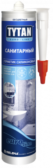 Герметик TYTAN силикон санитарный прозрачный 290мл EURO-LINE 