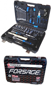 Набор инструмента Forsage 1/4"  1/2" 72 предмета, 6гр. 4-32мм F-4722-5 New  28513