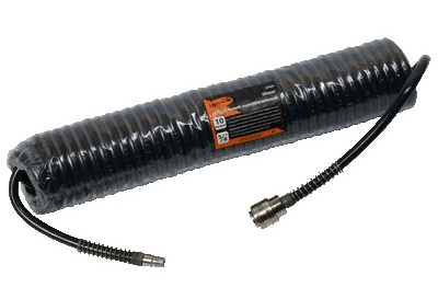 Шланг спиральный (15 м; 8х10 мм; 12 атм) для пневмоинструмента АвтоDело 42415